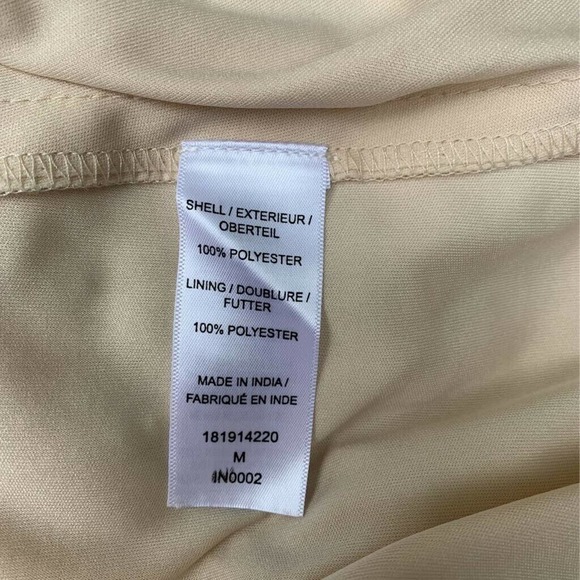 Adrianna Papell Brooklyn Prom Bridesmaid Dress Beige Zipper V Neck Sequins 4 - Picture 9 of 10